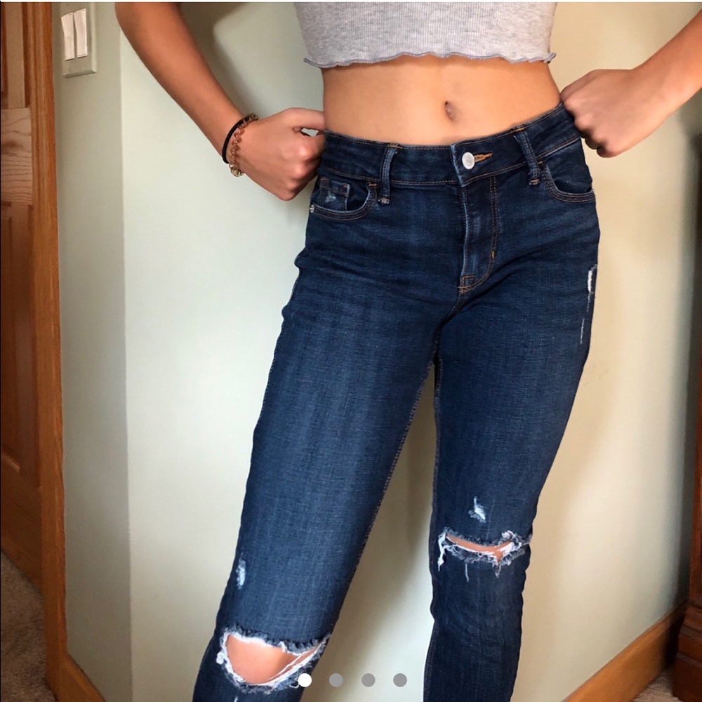 old navy dark wash super skinny jeans size 4